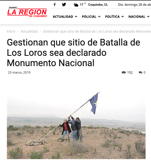 Sitio batalla de Los Loros  Monumento